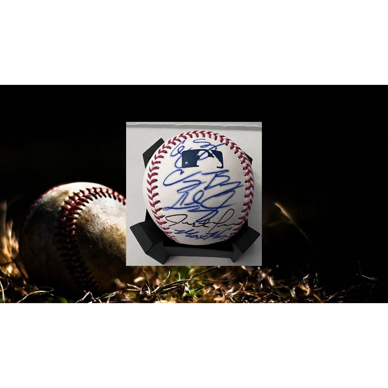 Corey Seager Cody Bellinger Max Muncie Justin Turner Chris Taylor Los Angeles Dodgers official Rawlings Major League Baseball signed with pr