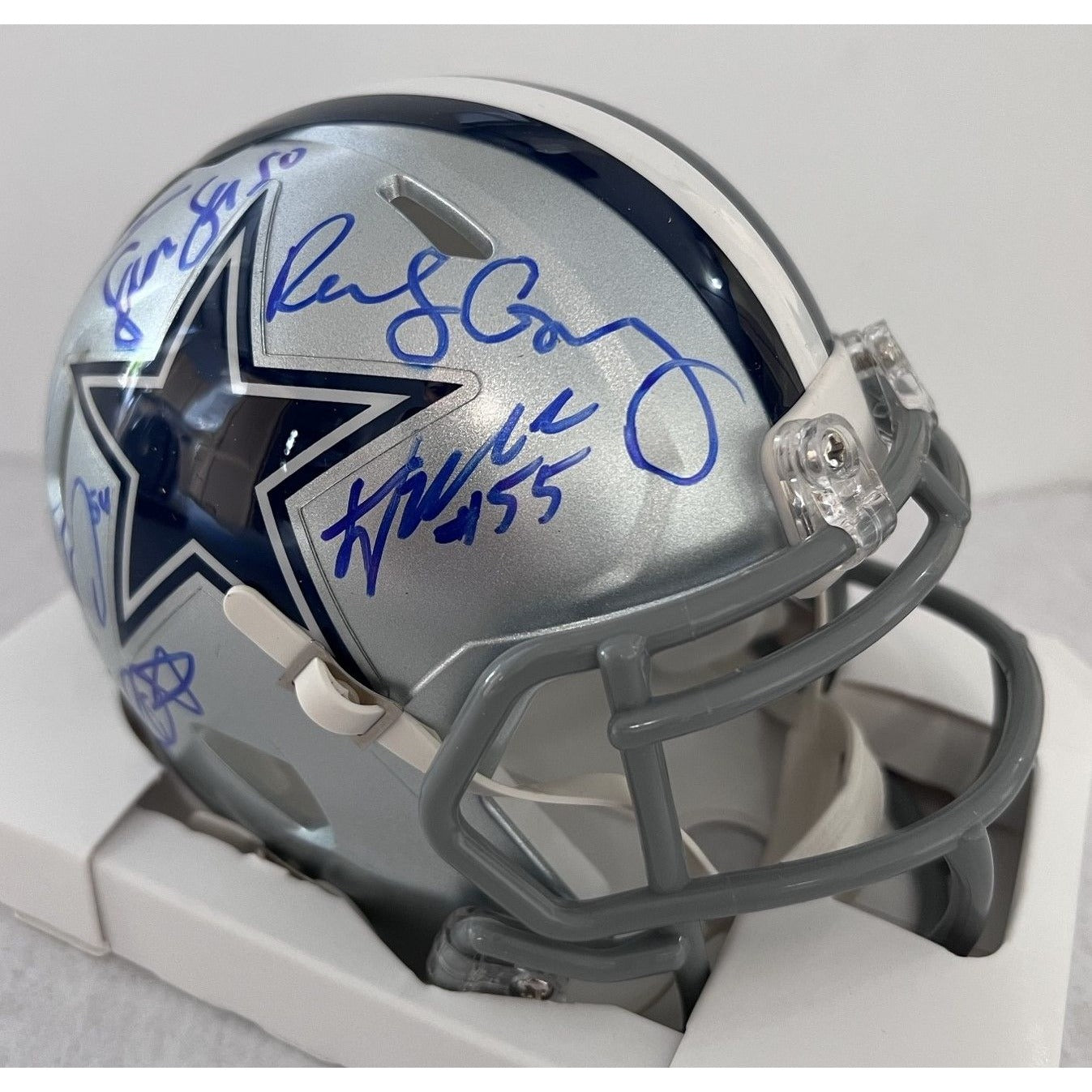 Dallas Cowboys Randy Gregory Demarcus Lawrence Sean Lee Leighton Vander Esch Jaylon Smith mini helmet signed