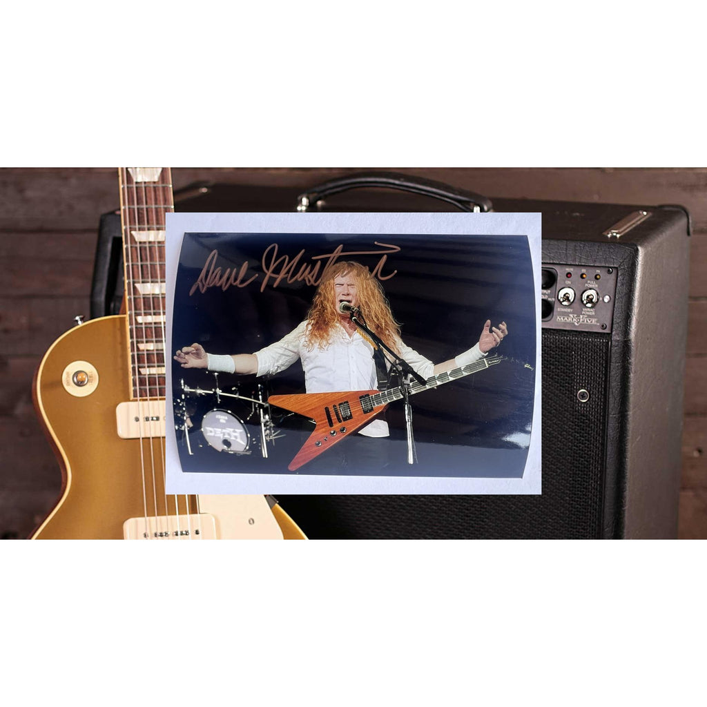 Dave Mustaine Megadeth Metallica 5x7 photograph signed with proof