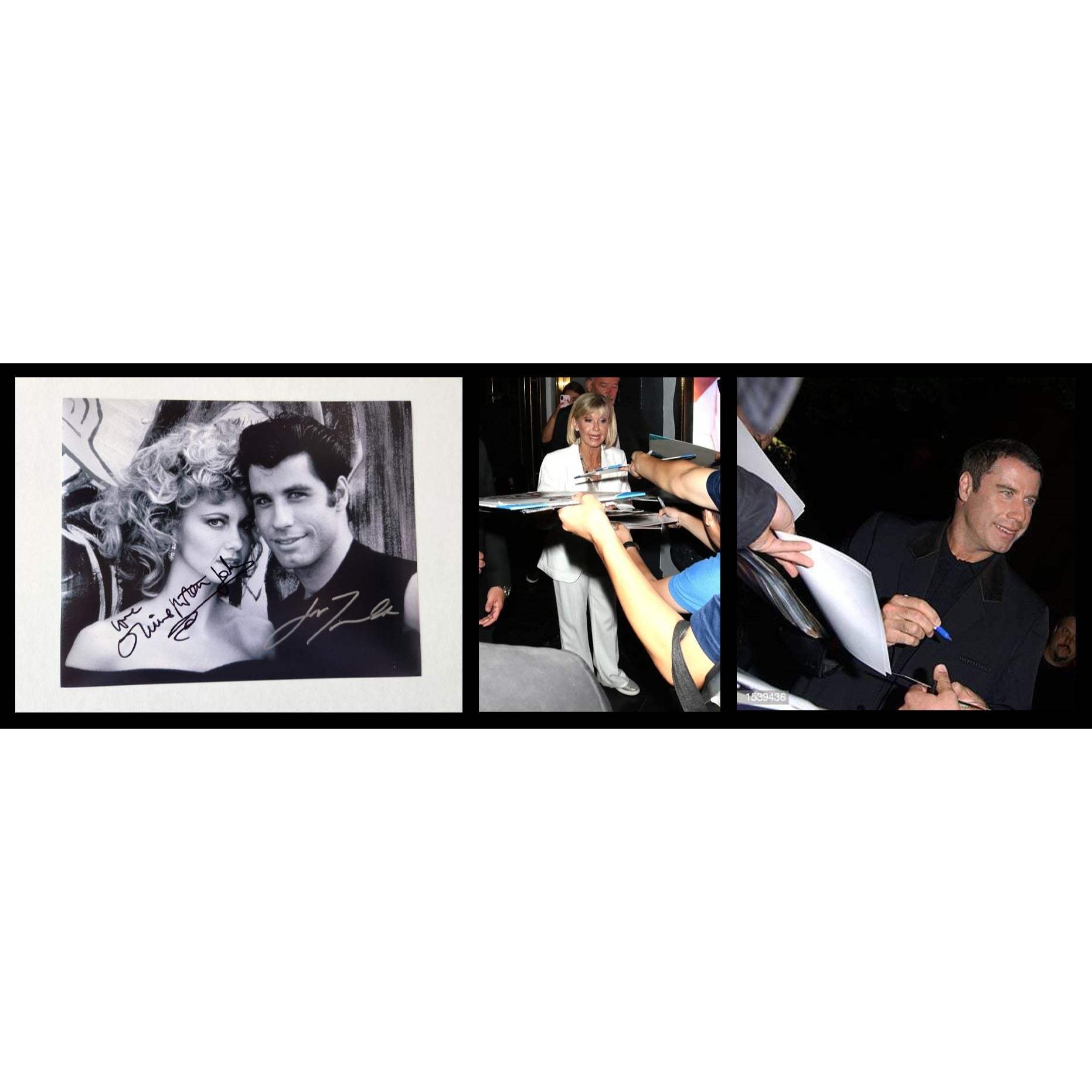 Greece Olivia Newton-John and John Travolta 8x10 photo signed with proof