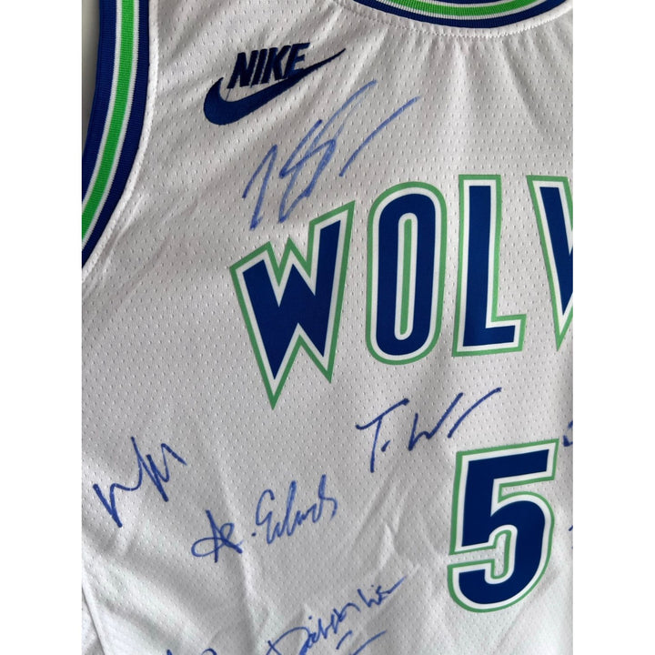 Minnesota Timberwolves 2023-24 Rudy Gobert, Mike Conley , Jaylen Clark, Anthony Edwards, 2xl size jersey signed by complete team with proof