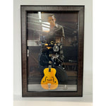 Load image into Gallery viewer, Johnny Cash Stratocaster electric guitar pickguard signed and framed with proof
