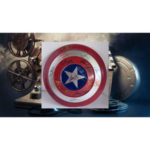 Avengers-Captain America metal shield Chris Evans, Scarlett Johansson, Robert Downey Jr. 20 plus signatures signed with proof