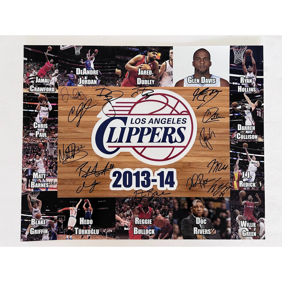 Los Angeles Clippers 2013-14 team sign 16x20 photo with proof