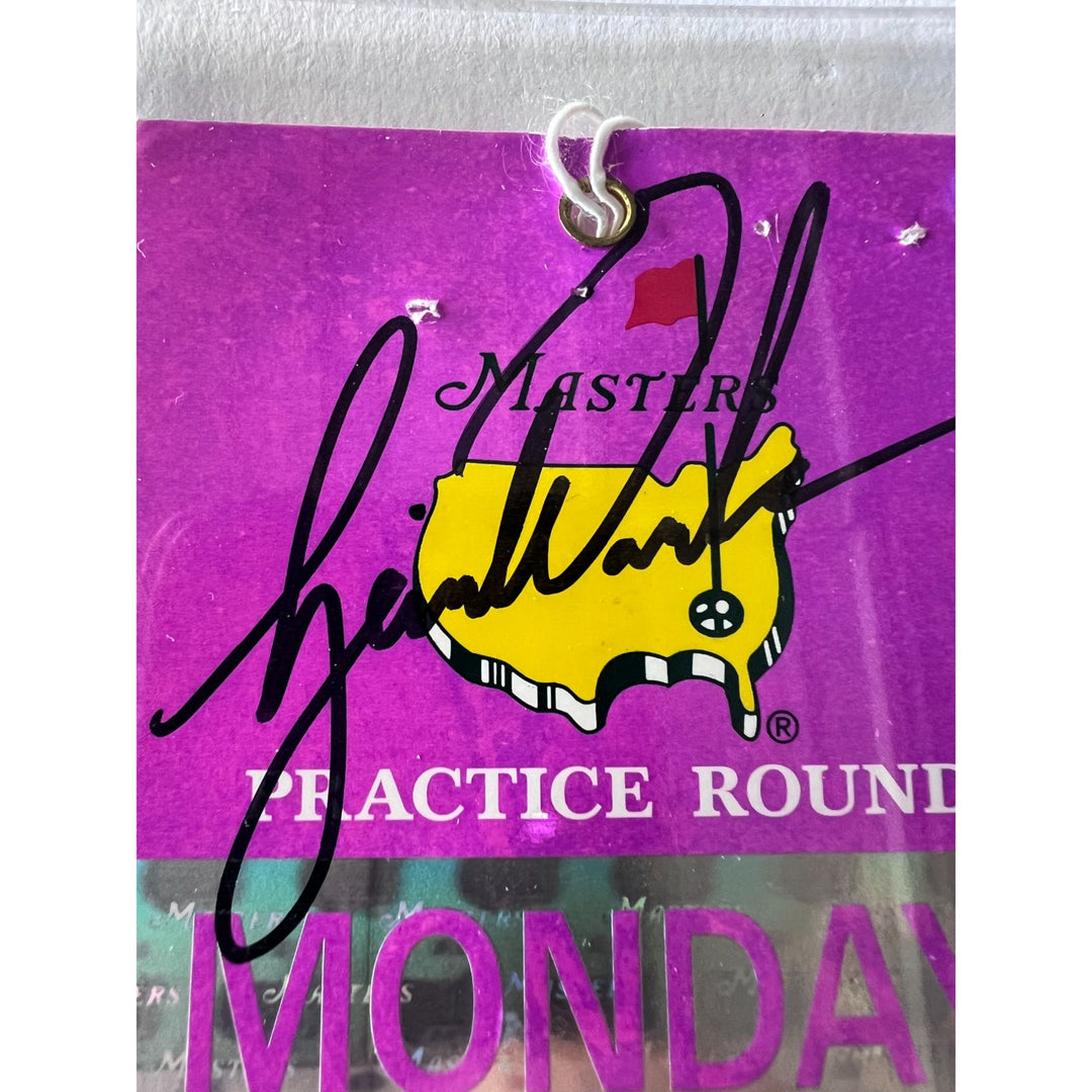 Tiger Woods 1997 Masters Golf Tournament ticket signed with proof