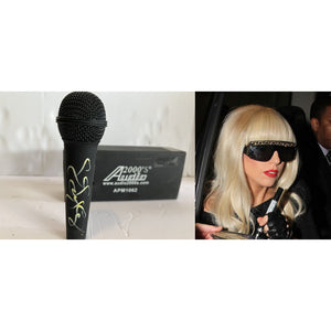 Lady Gaga microphone signed with proof