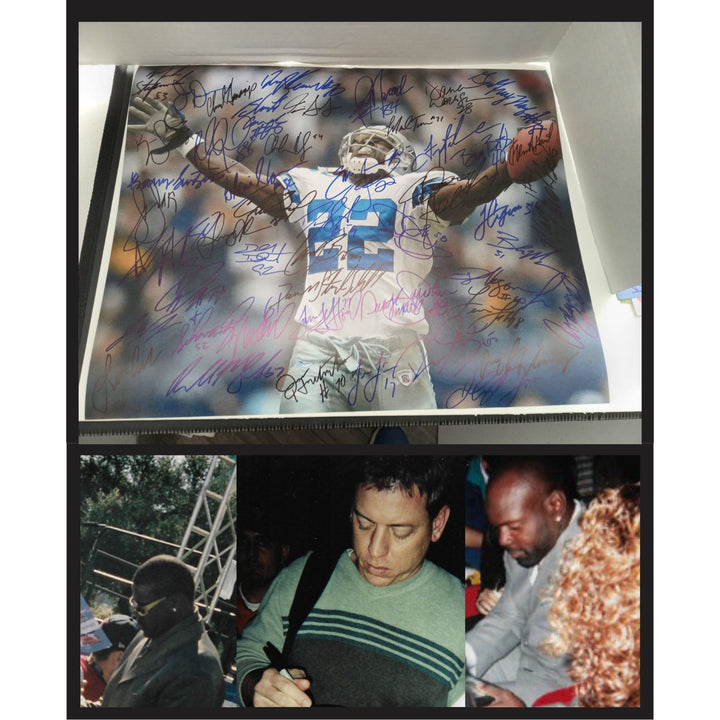 Dallas Cowboys Emmitt Smith Troy Aikman Michael Irvin Jerry Jones Barry Switzer Super Bowl champions 16x20 photo signed with proof