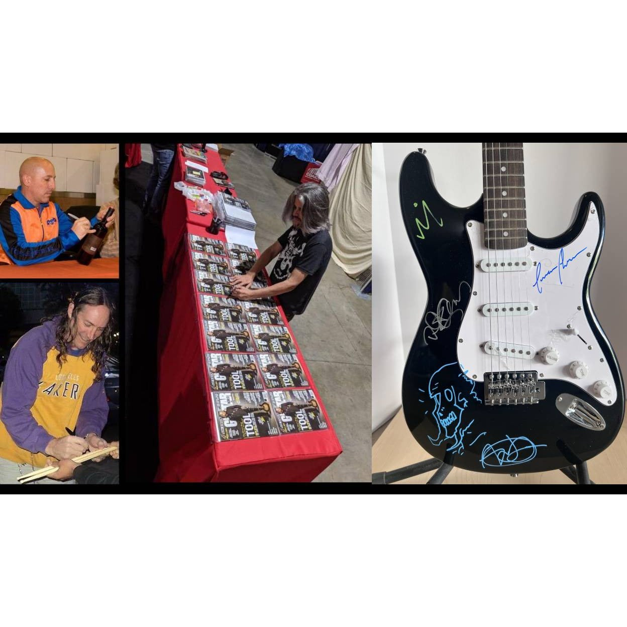 Tool James Maynard Keenan Danny Carey Justin Chancellor Adam Jones Stratocaster full size electric guitar signed with proof