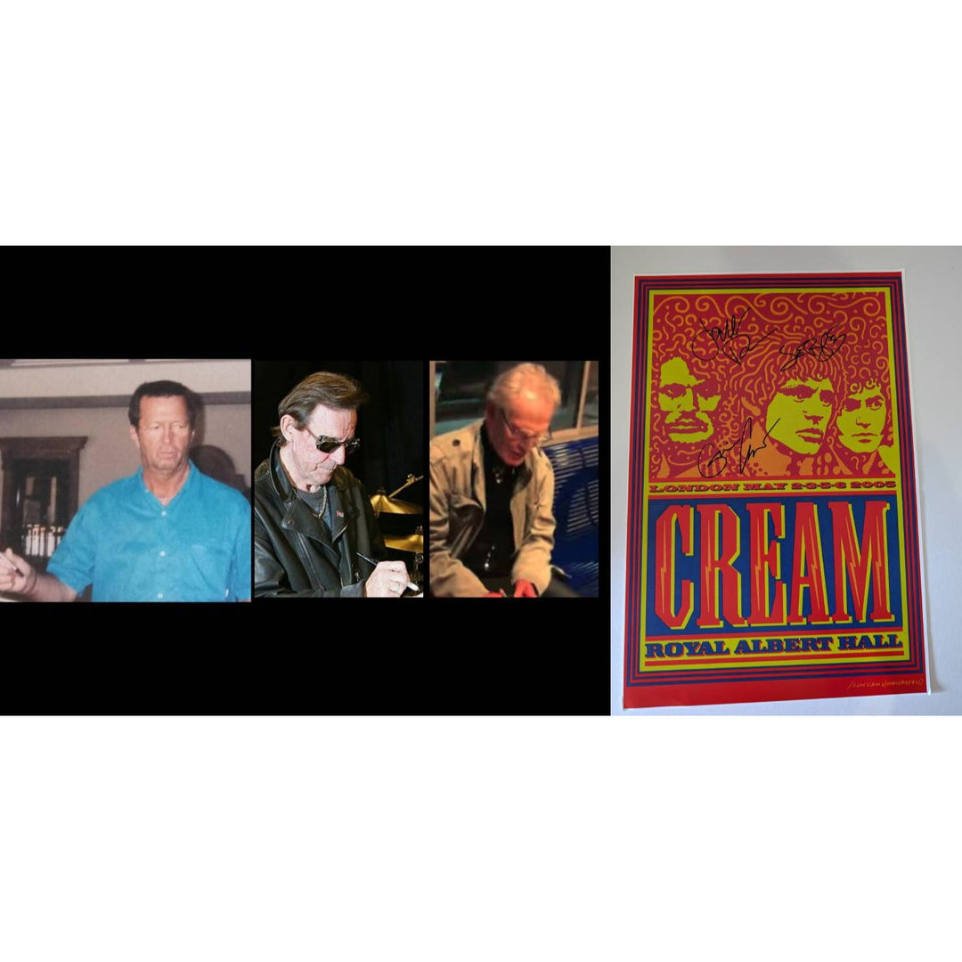 cream Eric Clapton Ginger Baker Jack Bruce 11x17 poster signed with proof
