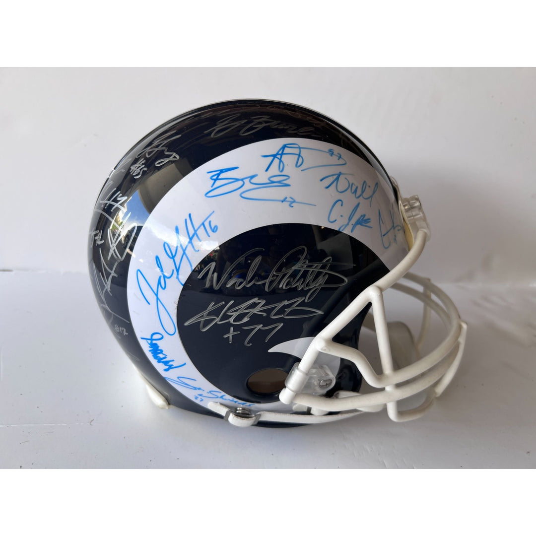 Los Angeles Rams 2018 NFC champions team signed helmet signed with proof