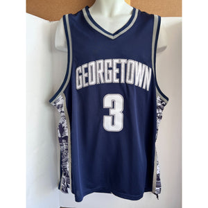Allen Iverson Georgetown size XL game model jersey signed with proof