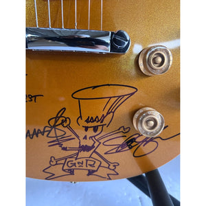 Saul Hudson Slash GNR Angus Young ACDC Keith Richards Rolling Stones signed with Sketch Les Paul electric guitar with proof signed