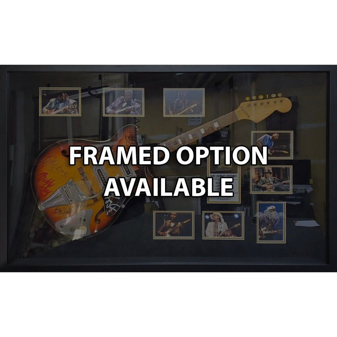 Tom Petty Mike Campbell the Heartbreakers gold Les Paul signed with proof Awesome Artifacts