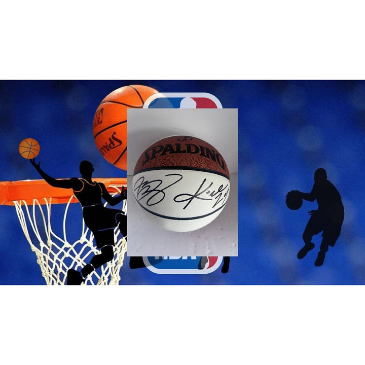 spalding basketball signed by Kobe Bryant and Lebron James signed with proof