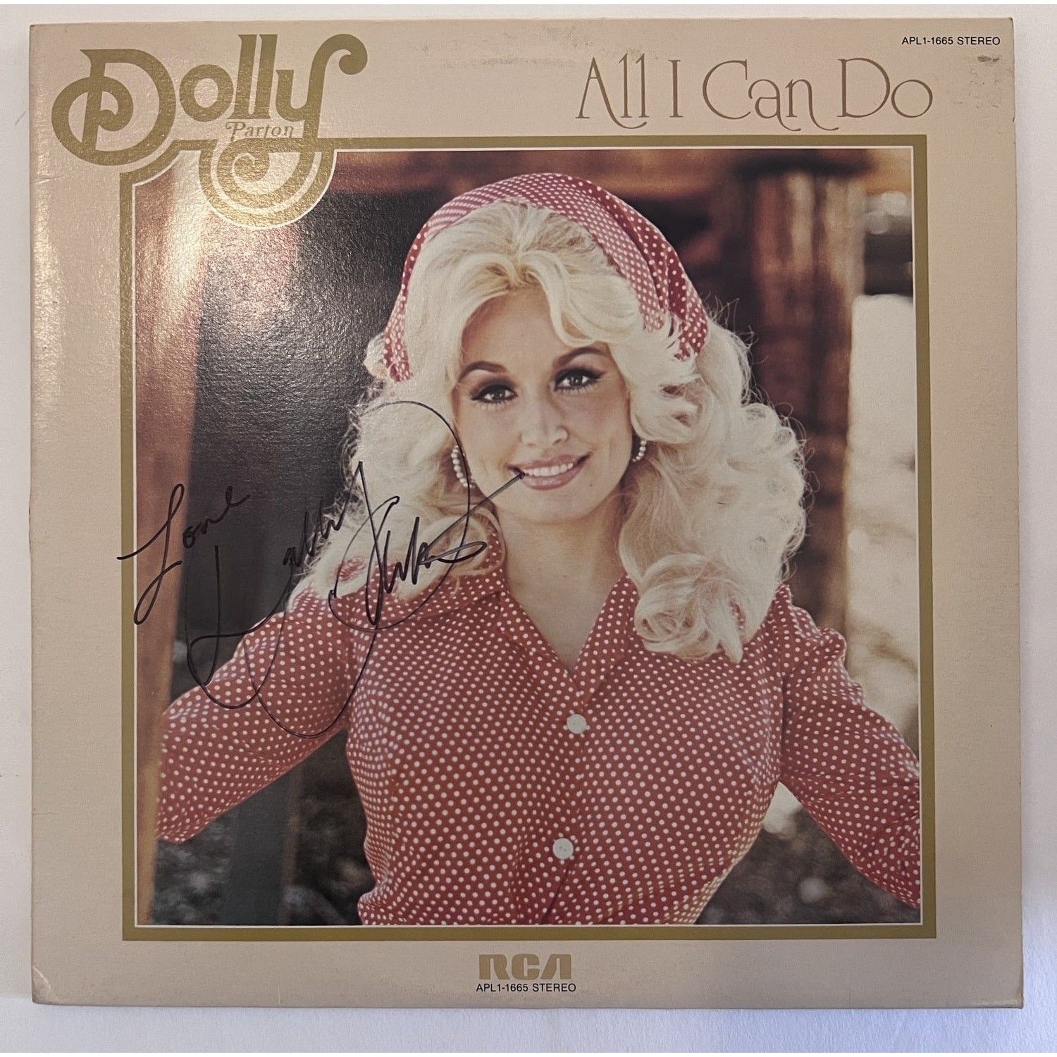 Dolly Parton original LP "All I Can Do" signed with proof