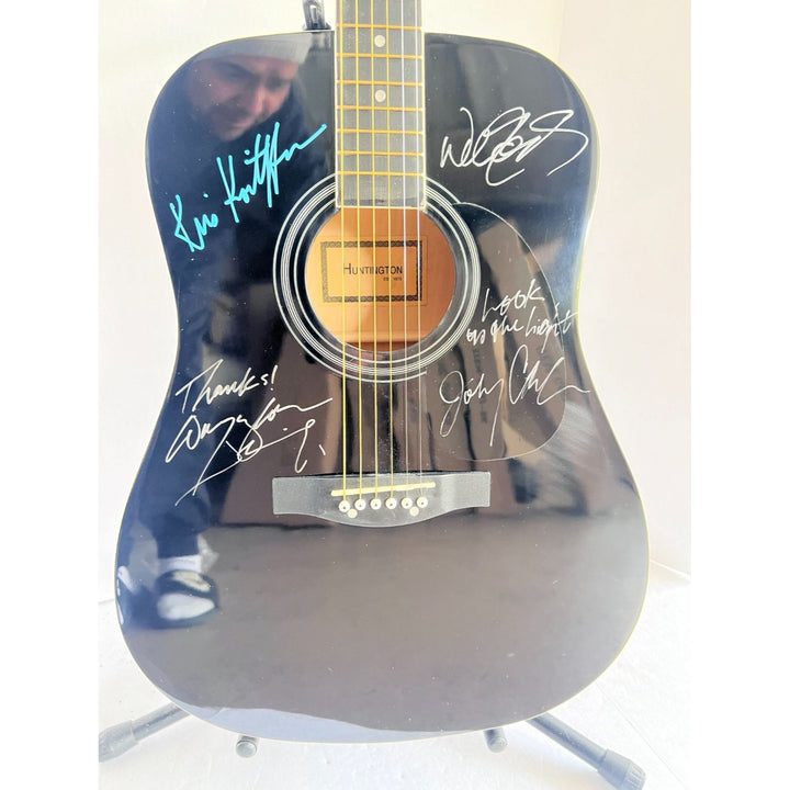 Johnny Cash Waylon Jennings Kris Kristofferson Willie Nelson The Highwaymen Huntington full size acoustic guitar signed with proof