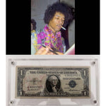 Load image into Gallery viewer, Jimi Hendrix 1935 silver certificate vintage dollar bill signed with proof
