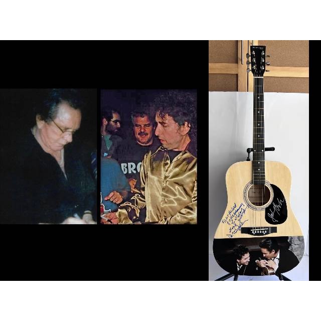 Bob Dylan and Johnny Cash One of A kind 39' inch full size acoustic guitar signed with proof