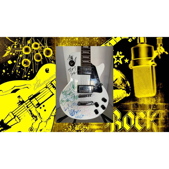 Smashing Pumpkins Foo Fighters Janes Addiction Marilyn Manson Trent Reznor & Atticus Ross White Les Paul electric guitar signed with proof.