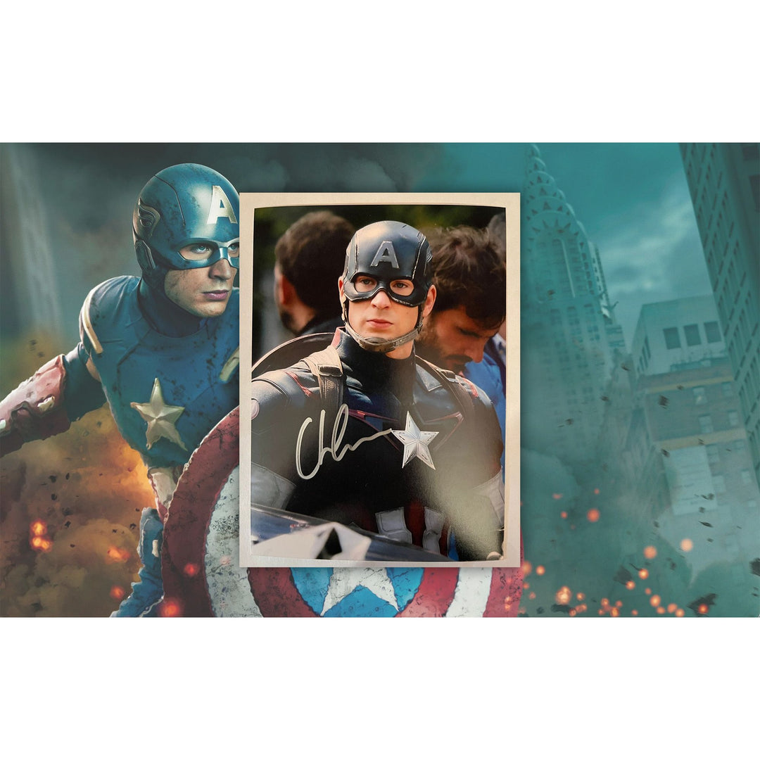 Chris Evans Captain America The Avengers Winter Soldier 5x7 photo signed with proof