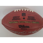Load image into Gallery viewer, Bart Starr, John Elway, Joe Montana 15 NFL Hall of Fame quarterbacks NFL game football signed with proof with free case
