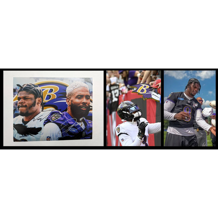 Baltimore Ravens Lamar Jackson and Odell Beckham Jr. 8x10 photo signed with proof