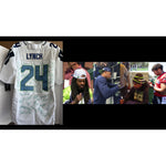 Load image into Gallery viewer, Marshawn Lynch Seattle Seahawks Super Bowl champions team sign Jersey game model Nike size 48 signed with proof
