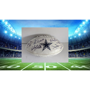 Dallas Cowboys Troy Aikman Emmitt Smith Michael Irvin 14 Legends signed football