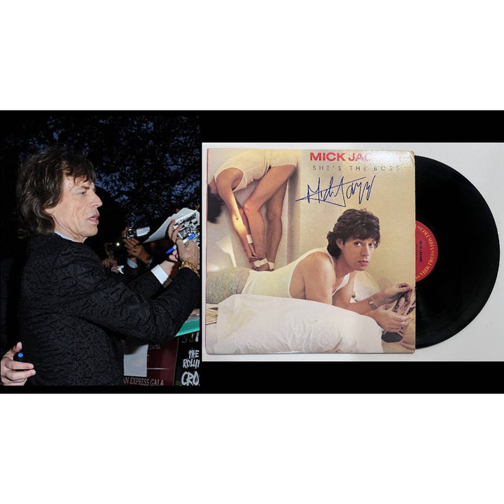 Mick Jagger She's the boss LP signed with proof