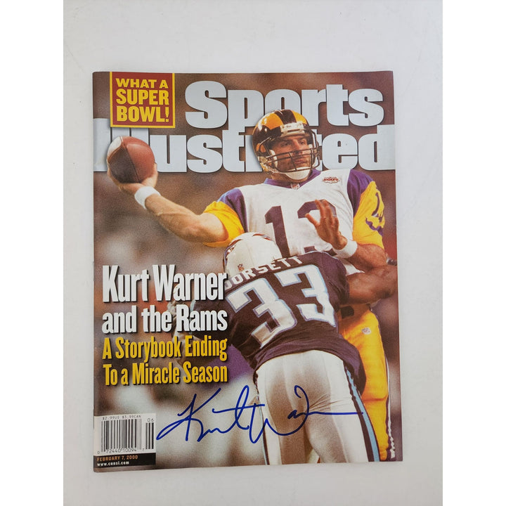 Kurt Warner St Louis Rams full Sports Illustrated magazine signed with proof