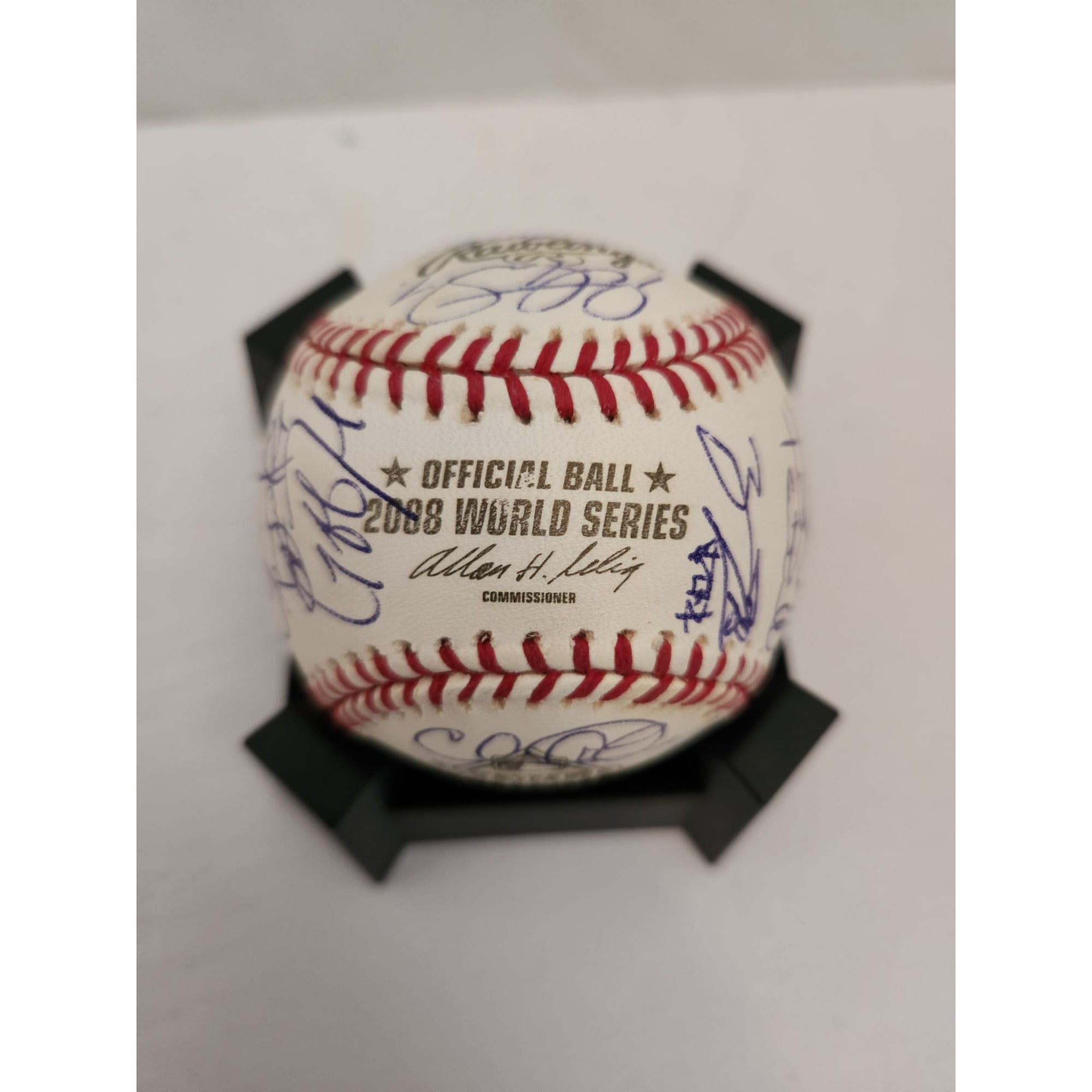Ryan Howard Chase Utley Jimmy Rollins Charlie Manuel Philadelphia Phillies World Series champions team signed Rawlings official Major League