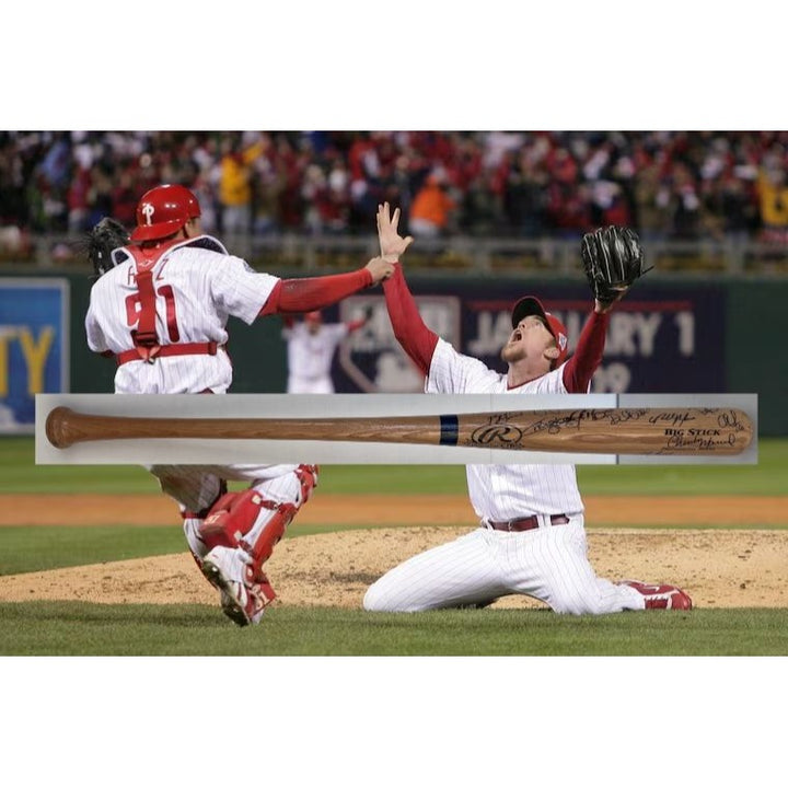 Philadelphia Phillies Chase Utley Jimmy Rollims Ryan Howard World Series Champs 2008 team signed.