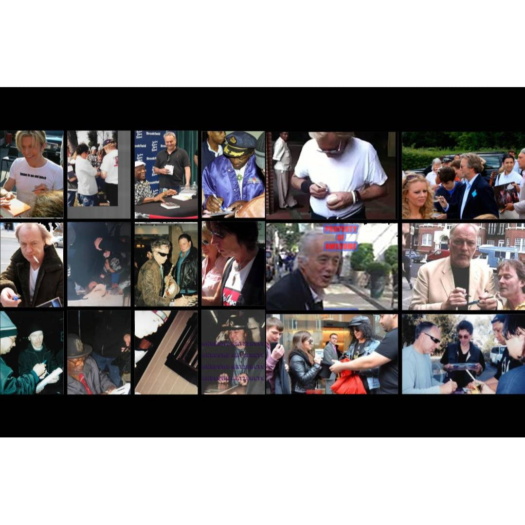 Guitarist Legends 33 signed Stevie Ray Vaughan Jimi Hendrix Chuck Berry Jimmy Page Eric Clapton 48x42 framed and signed.