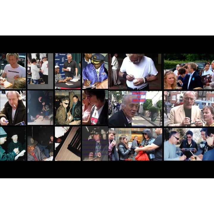 Guitarist Legends 33 signed Stevie Ray Vaughan Jimi Hendrix Chuck Berry Jimmy Page Eric Clapton 48x42 framed and signed.