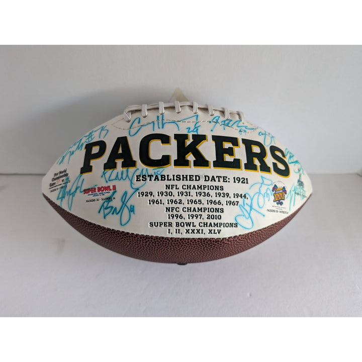 Green Bay Packers Aaron Rodgers Clay Matthews team signed football