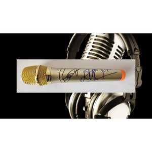 Elton John and Bernie Taupin One of a Kind microphone signed with proof