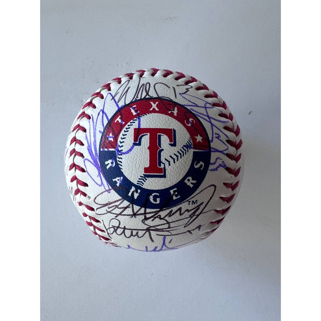 Texas Rangers 2022 team signed Corey Seager, Adolis Garcia, 25 signatures Rawlings MLB baseball signed with proof