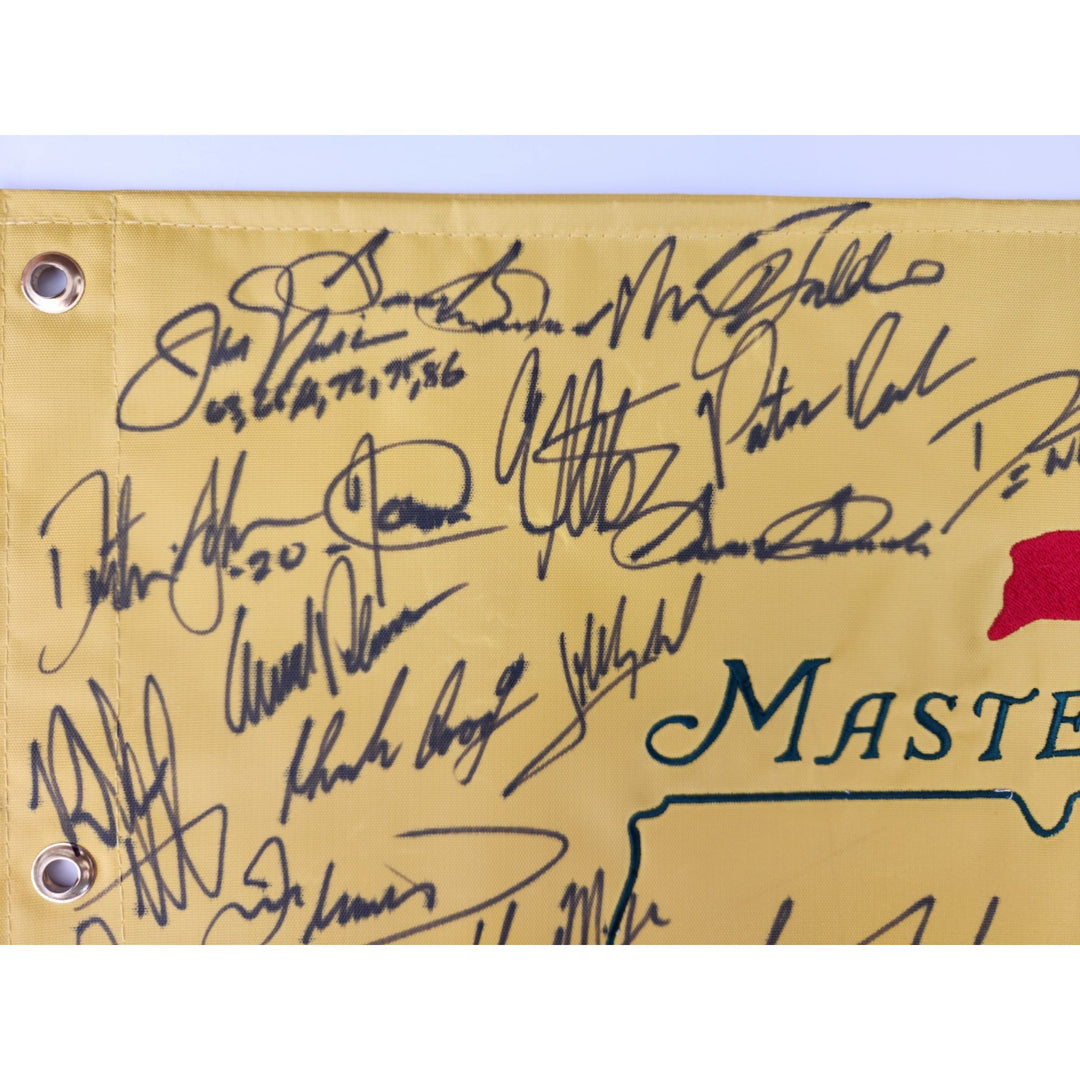 Masters champions Sam Sneed Jack Nicklaus Tiger Woods Arnold Palmer Phil Mickelson 30 former Champions signed with proof