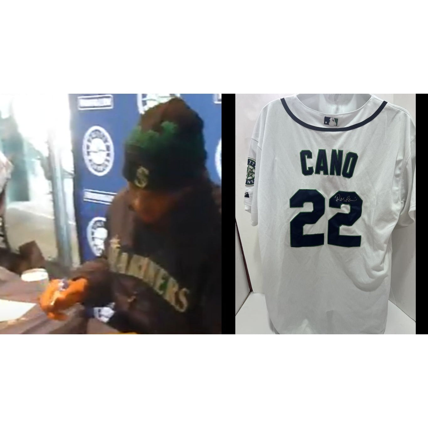 Robinson Cano Seattle Mariners game model embroidered Jersey Size 52 signed with proof