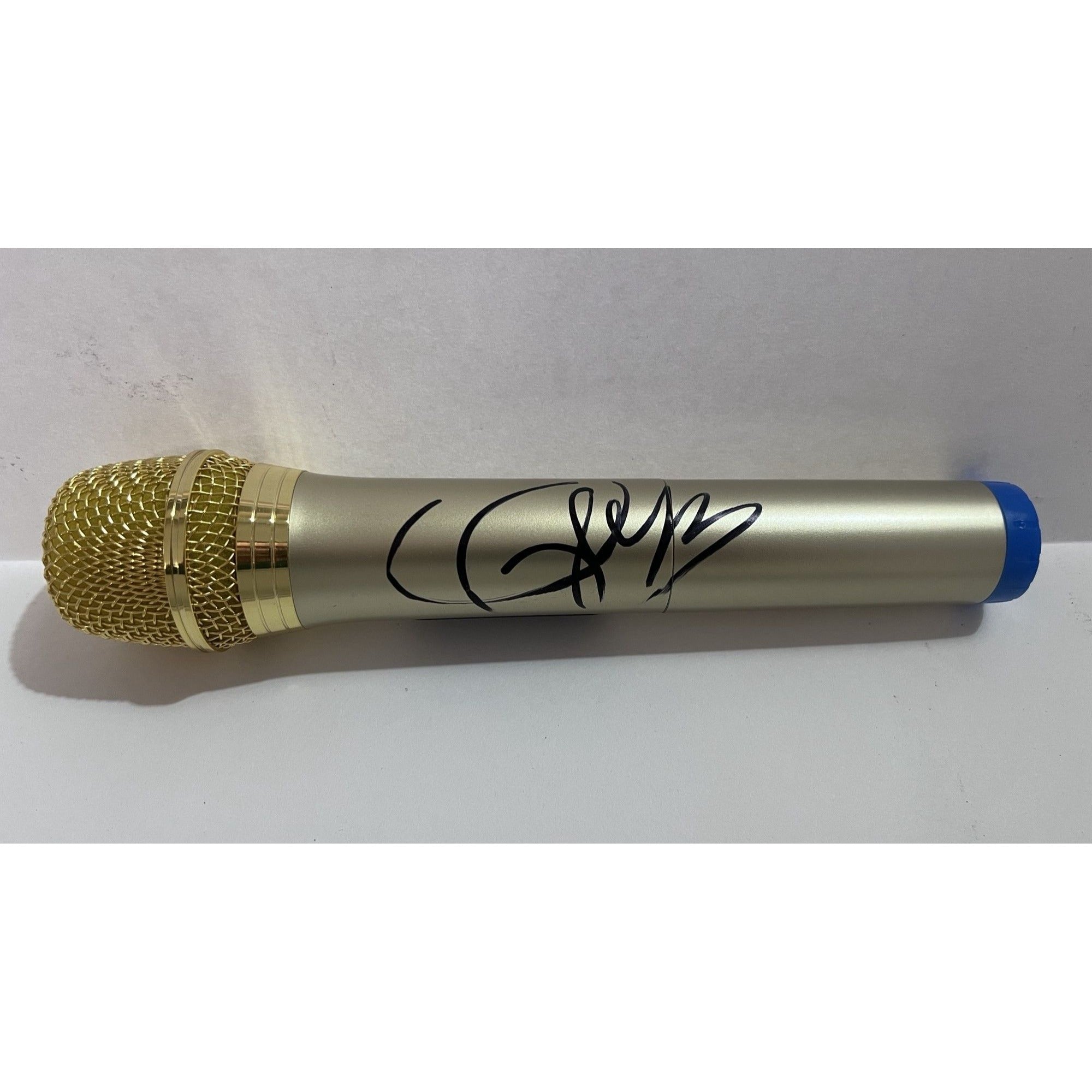 Taylor Swift gold full size microphone side with proof