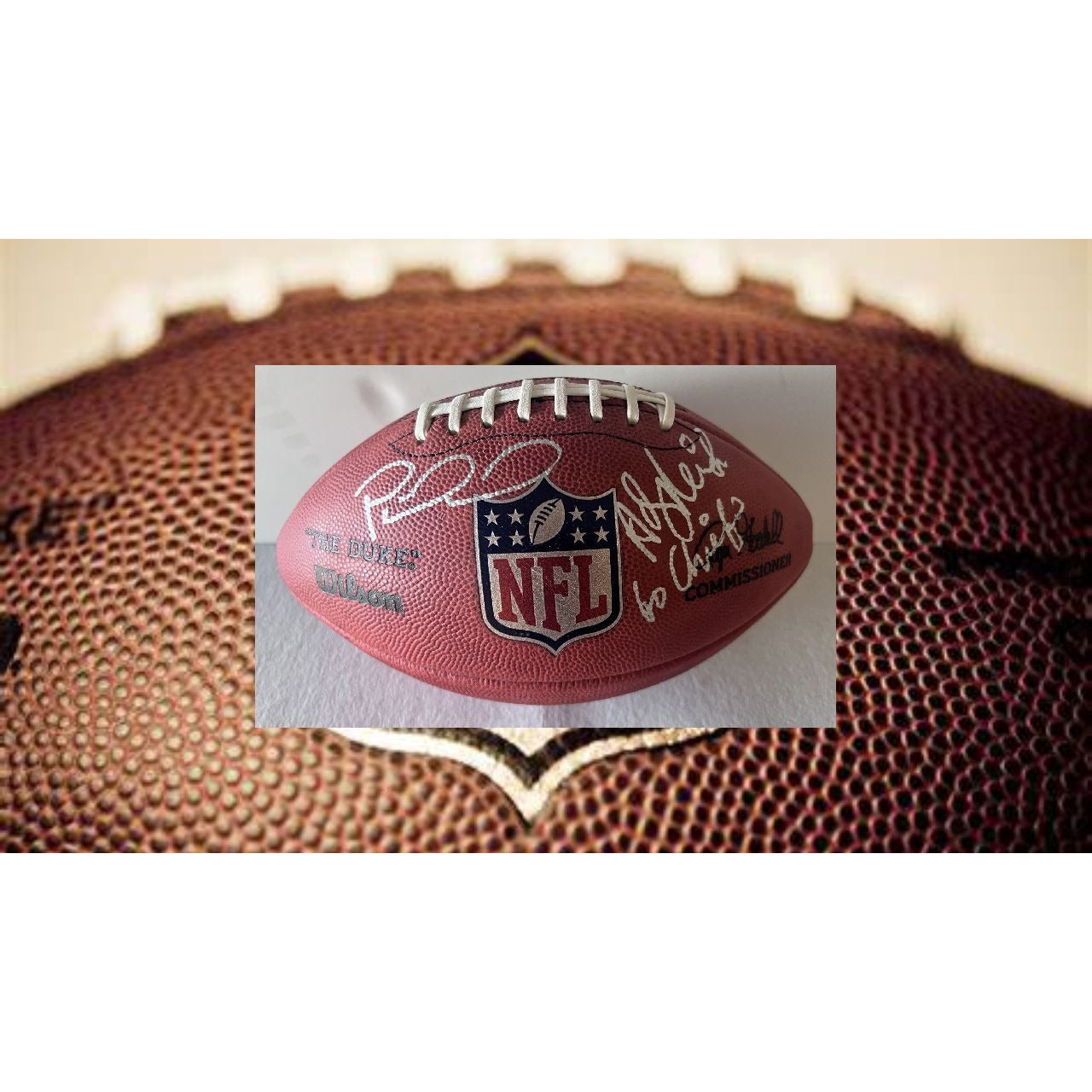 Patrick Mahomes and Andy Reid NFL game football signed with proof