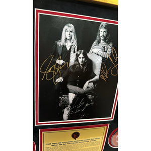 Rush Neil Pearth Alex Lifeson, Geddy Lee 8x10 photo signed with proof and museum quality frame 20x14x19