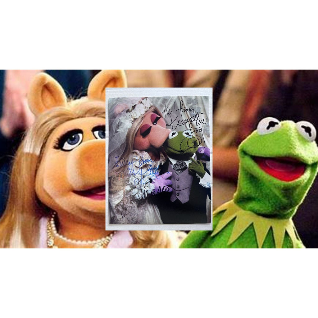 Jim  Henson Kermit the Frog Miss Piggy 8x10 photo signed