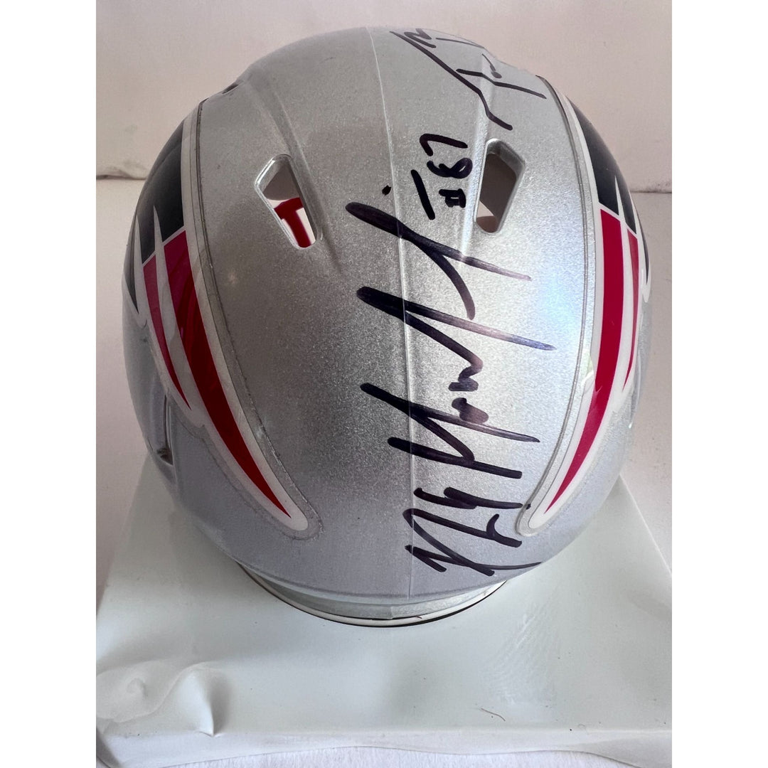 Tom Brady Rob Gronkowski New England Patriots mini helmet signed with proof