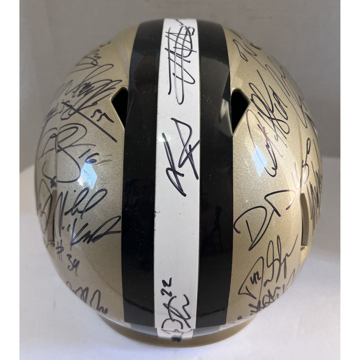 NewOrleans Saints Drew Brees Sean Payton Riddell replica speed full size team helmet signed Super Bowl champs