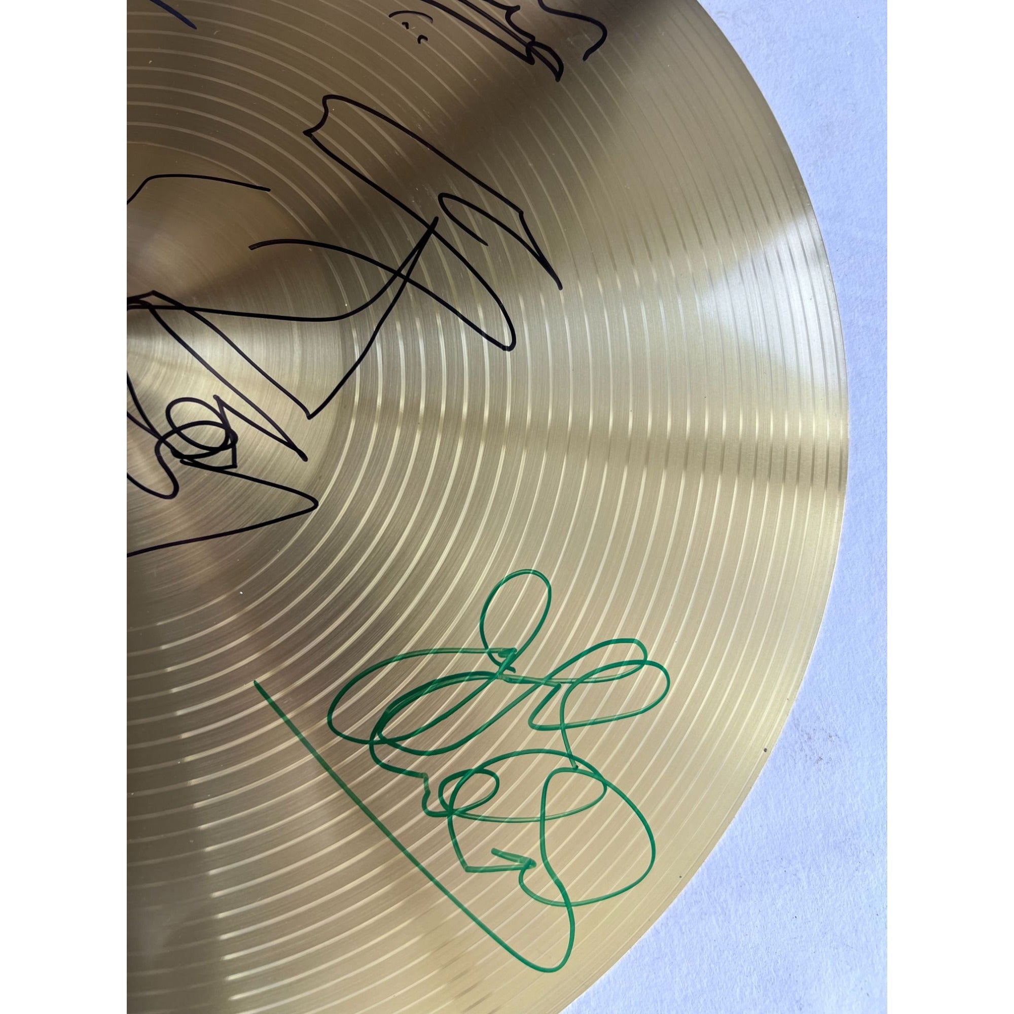 Dave Matthews signed with hand sketch Stefan Lessard Carter Buford 18" cymbal signed with proof