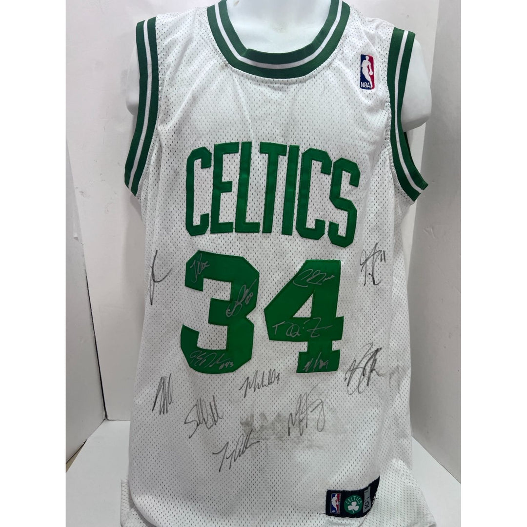 Boston Celtics 2007 2008 NBA champions Paul Pierce Kevin Garnett Ray Allen team sign game model jersey with proof