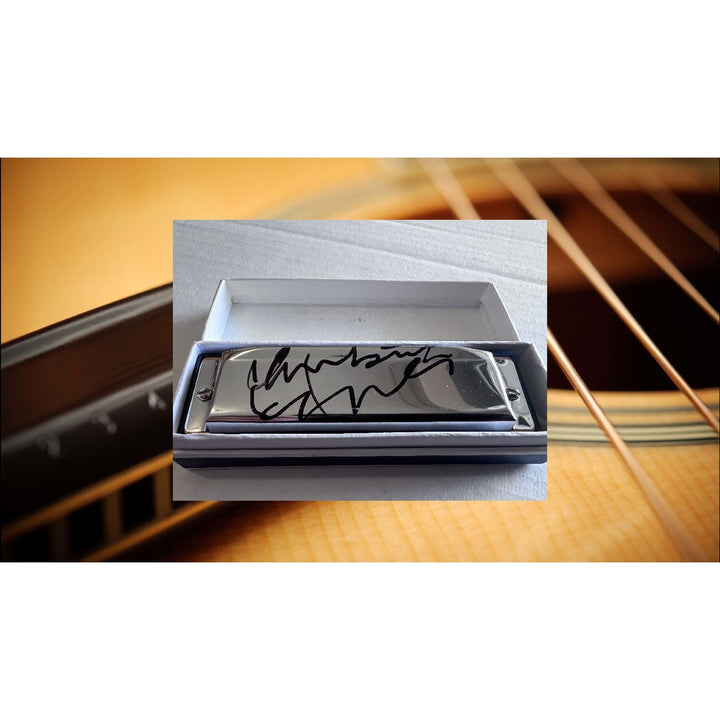 Chrissy Hynde harmonica signed with proof