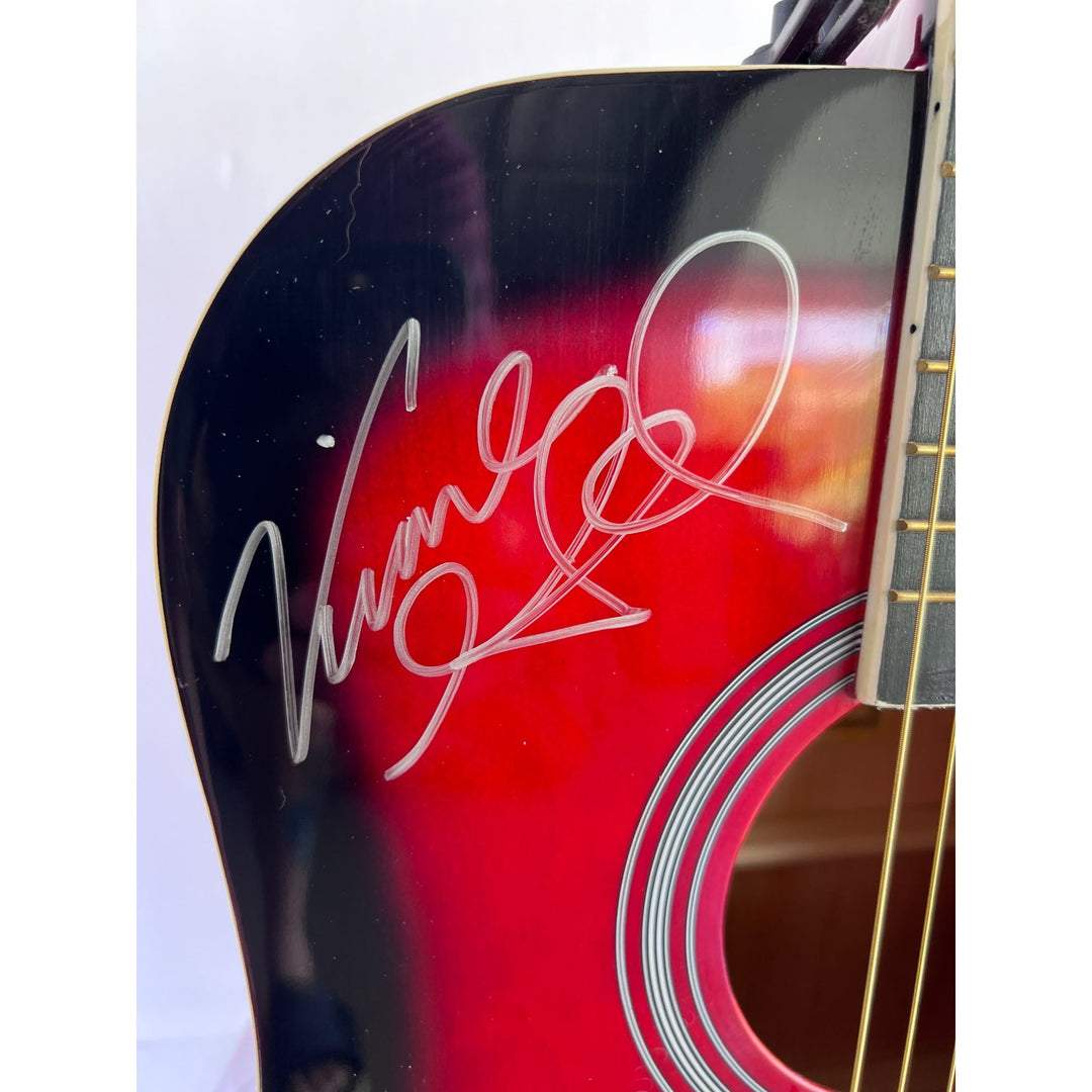 Don Henley Glenn Frey Bernie Laden Randy Meisner Joe Walsh Don Felder Vince Gill the Eagles full size acoustic guitar signed with proof