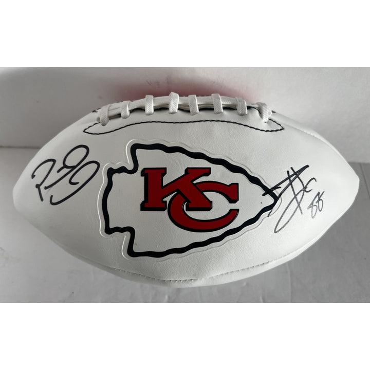 Travis Kelce Patrick Mahomes Kansas City Chiefs full size football sign with proof